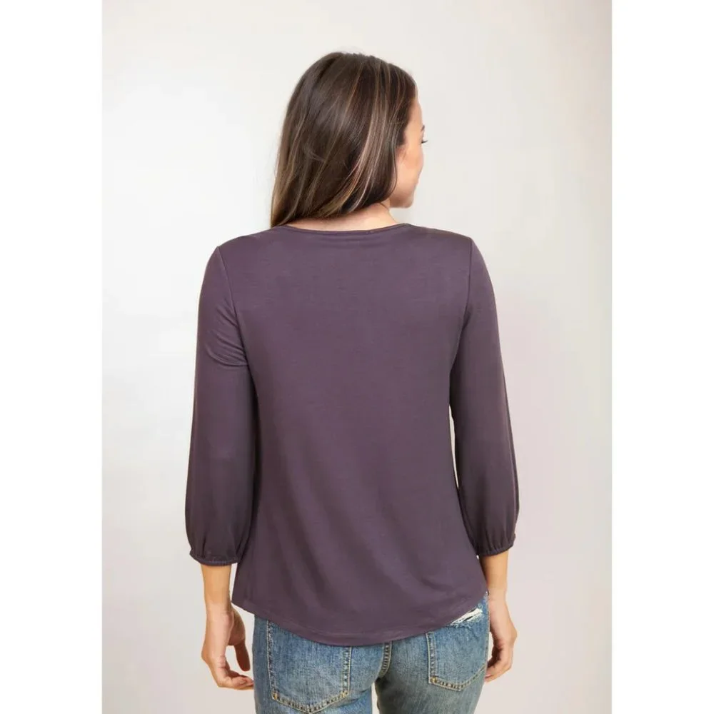NWT Daniel Rainn Sevyn Knit Blouse with Lace - Picture 3 of 4
